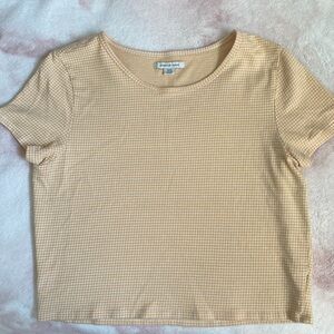 American Eagle Medium white shirt with yellow gingham design